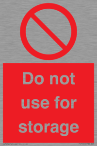 Do not use for storage